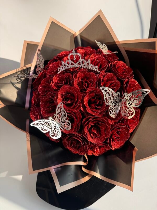 28 Pcs Glitter Rose Bouquet