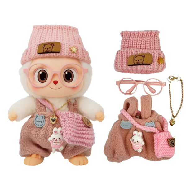 Blue Hoodie Outfit Set for 17cm / 6.69in Doll – Casual Streetwear Clothes with Headphones, Plaid Jacket, Pants and Shoes – (Doll Not Included) - Image 31