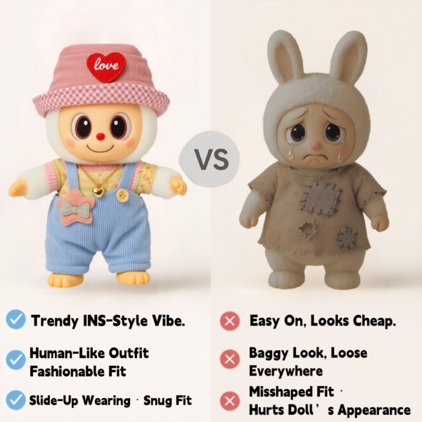 Blue Hoodie Outfit Set for 17cm / 6.69in Doll – Casual Streetwear Clothes with Headphones, Plaid Jacket, Pants and Shoes – (Doll Not Included) - Image 61