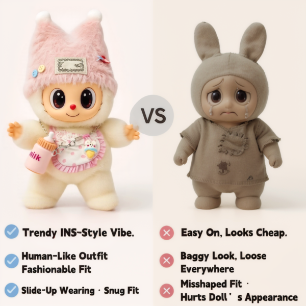 Blue Hoodie Outfit Set for 17cm / 6.69in Doll – Casual Streetwear Clothes with Headphones, Plaid Jacket, Pants and Shoes – (Doll Not Included) - Image 51