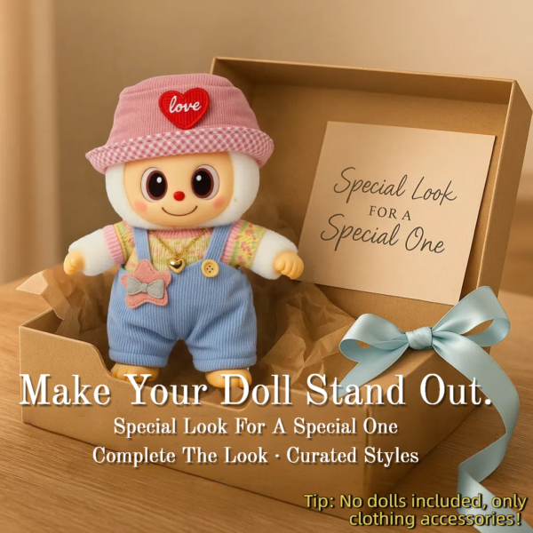 Blue Hoodie Outfit Set for 17cm / 6.69in Doll – Casual Streetwear Clothes with Headphones, Plaid Jacket, Pants and Shoes – (Doll Not Included) - Image 58