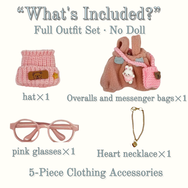 Blue Hoodie Outfit Set for 17cm / 6.69in Doll – Casual Streetwear Clothes with Headphones, Plaid Jacket, Pants and Shoes – (Doll Not Included) - Image 62
