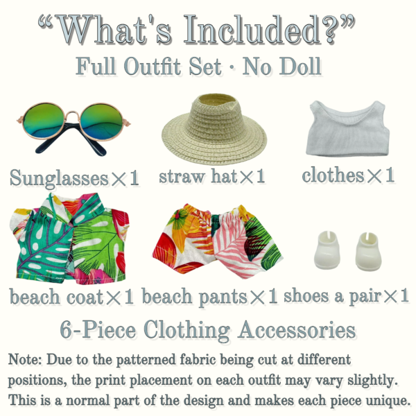 Blue Hoodie Outfit Set for 17cm / 6.69in Doll – Casual Streetwear Clothes with Headphones, Plaid Jacket, Pants and Shoes – (Doll Not Included) - Image 20